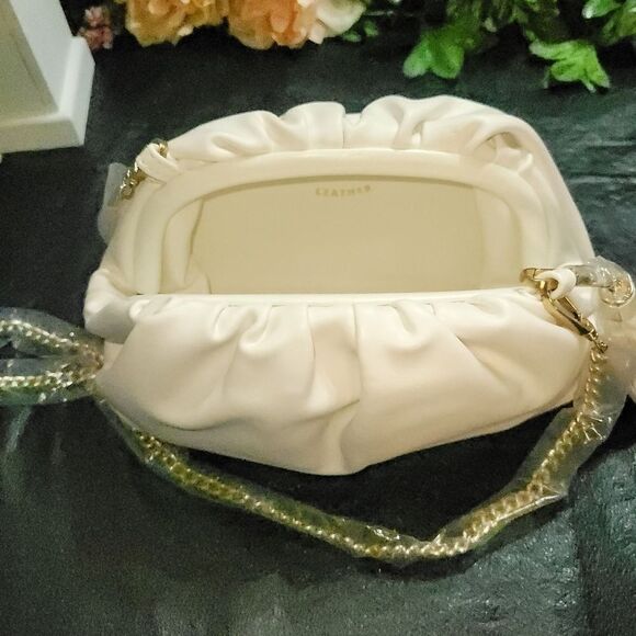 UNDERSTATED LEATHER Crescent Clutch in Ivory - Picture 10 of 12